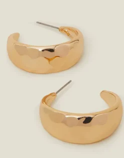 Accessorize Chunky Hammered Metal Hoops