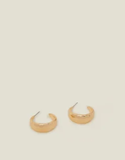 Accessorize Chunky Hammered Metal Hoops
