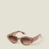 Accessorize Chunky Marble Cat Eye Sunglasses Pink