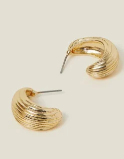 Accessorize Chunky Ribbed Hoop Earrings