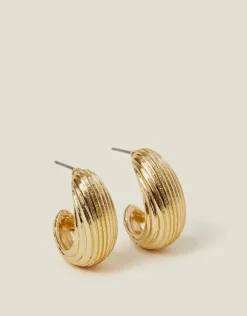 Accessorize Chunky Ribbed Hoop Earrings