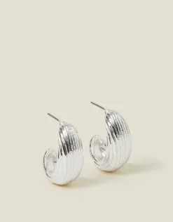 Accessorize Chunky Ribbed Hoop Earrings