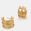 Accessorize Chunky Ribbed Hoop Earrings Gold