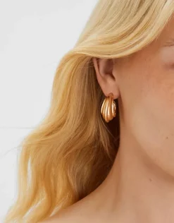 Accessorize Chunky Ridged Hoop Earrings