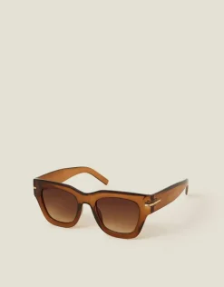 Accessorize Chunky Square Sunglasses Brown