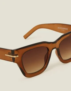 Accessorize Chunky Square Sunglasses Brown