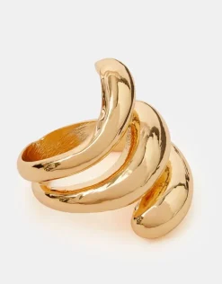 Accessorize Chunky Wave Ring Gold