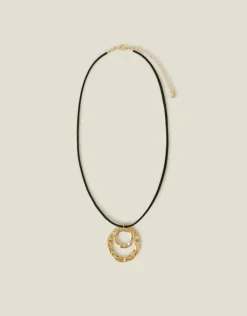 Accessorize Circle Pendant Cord Necklace