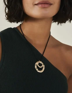 Accessorize Circle Pendant Cord Necklace