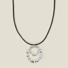 Accessorize Circle Pendant Cord Necklace