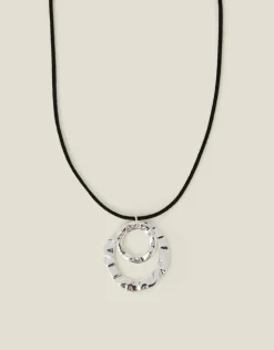 Accessorize Circle Pendant Cord Necklace