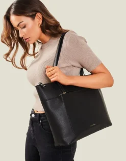 Accessorize Classic Pocket Tote Bag Black