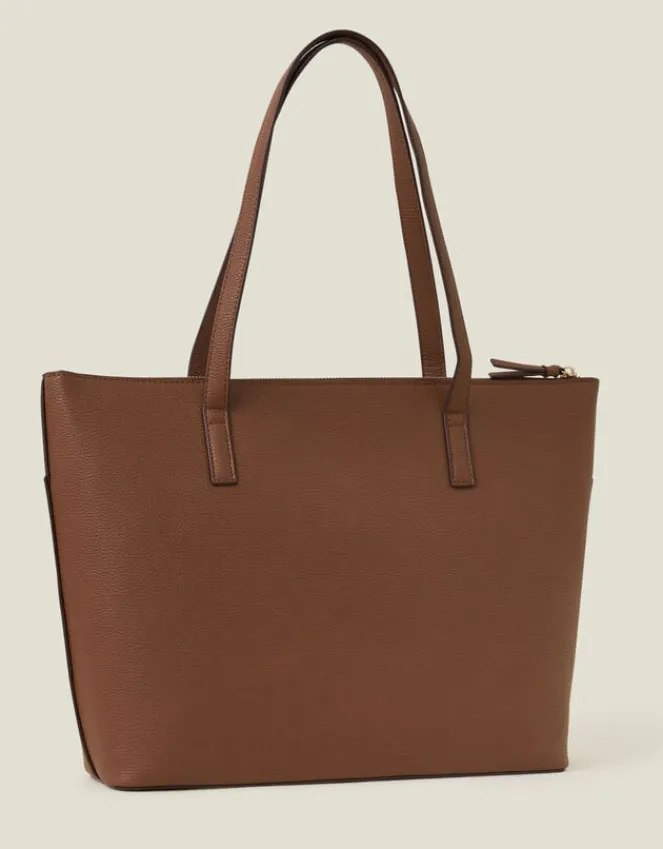 Accessorize Classic Pocket Tote Bag Tan