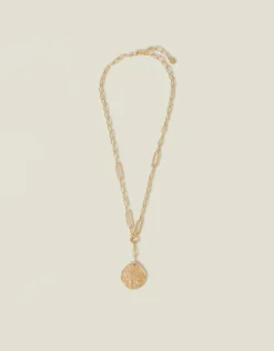 Accessorize Coin Pendant Link Chain Necklace