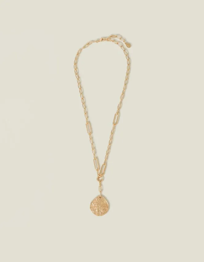 Accessorize Coin Pendant Link Chain Necklace