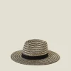 Accessorize Contrast Woven Straw Hat