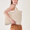Accessorize Cord Shopper Bag Cream
