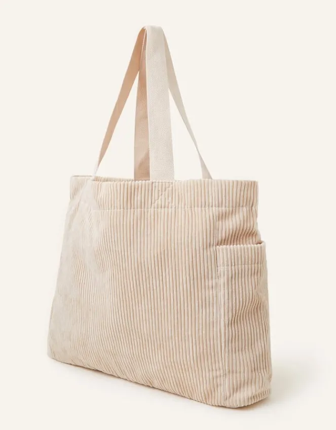 Accessorize Cord Shopper Bag Cream
