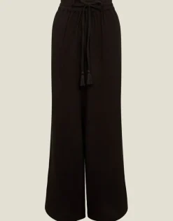 Accessorize Crinkle Beach Trousers Black