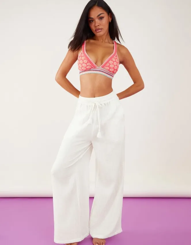 Accessorize Crinkle Beach Trousers White