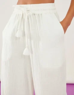 Accessorize Crinkle Beach Trousers White