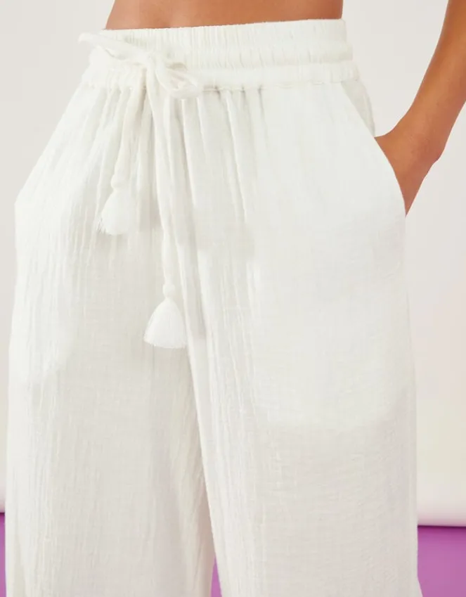 Accessorize Crinkle Beach Trousers White