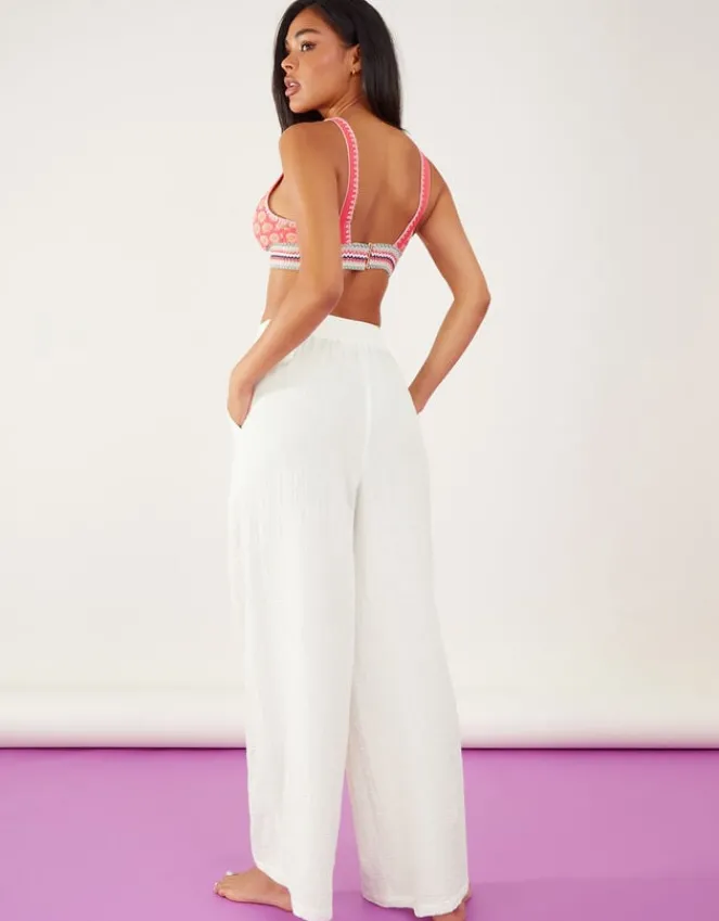 Accessorize Crinkle Beach Trousers White