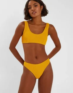 Accessorize Crinkle Bikini Bottoms Yellow