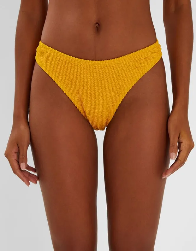 Accessorize Crinkle Bikini Bottoms Yellow