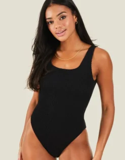 Accessorize Crinkle Swimsuit Black