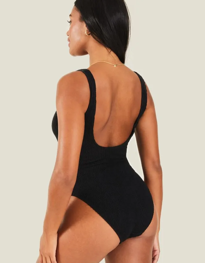 Accessorize Crinkle Swimsuit Black