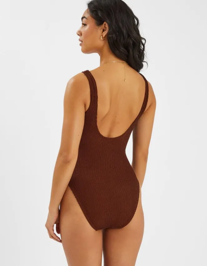 Accessorize Crinkle Swimsuit Brown