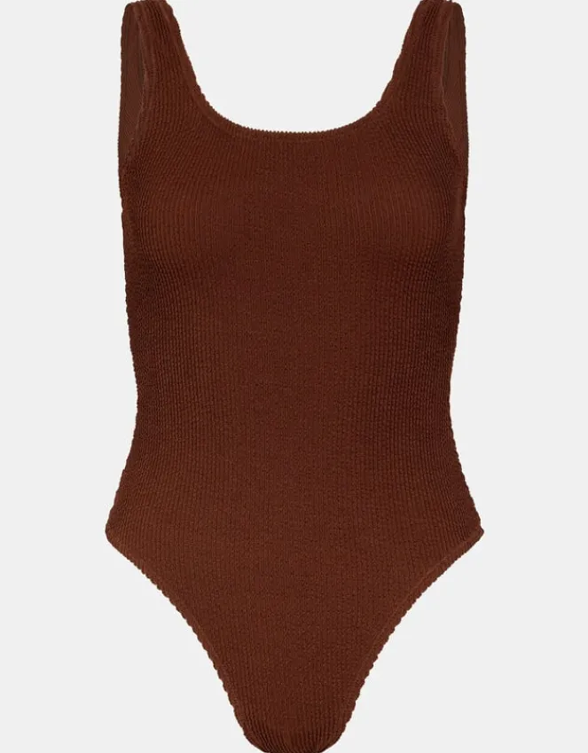 Accessorize Crinkle Swimsuit Brown