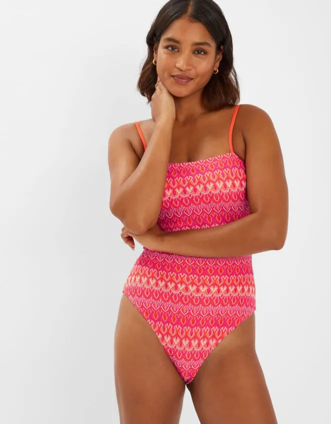 Accessorize Crochet Bandeau Swimsuit Multi