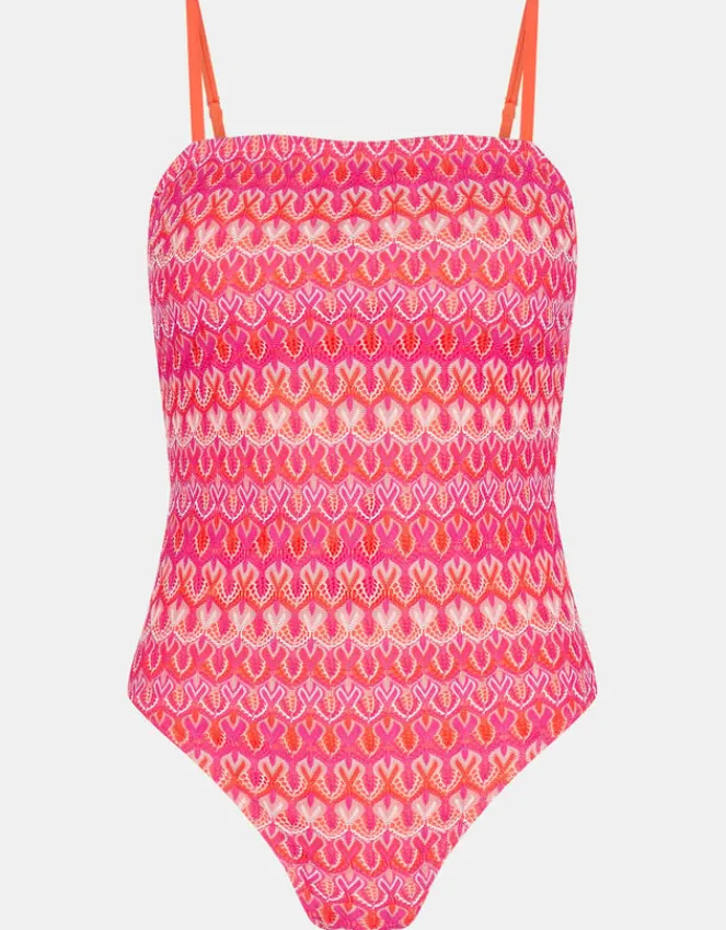 Accessorize Crochet Bandeau Swimsuit Multi