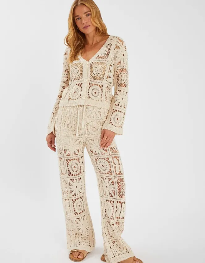 Accessorize Crochet Cardigan Natural