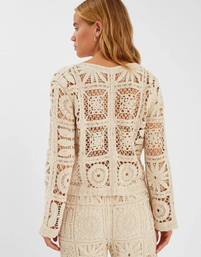 Accessorize Crochet Cardigan Natural