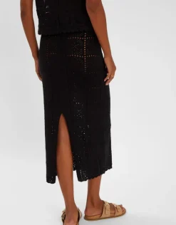 Accessorize Crochet Maxi Beach Skirt Black