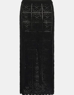 Accessorize Crochet Maxi Beach Skirt Black