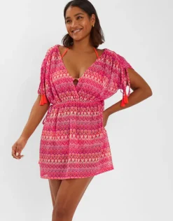 Accessorize Crochet Mini Kaftan Multi