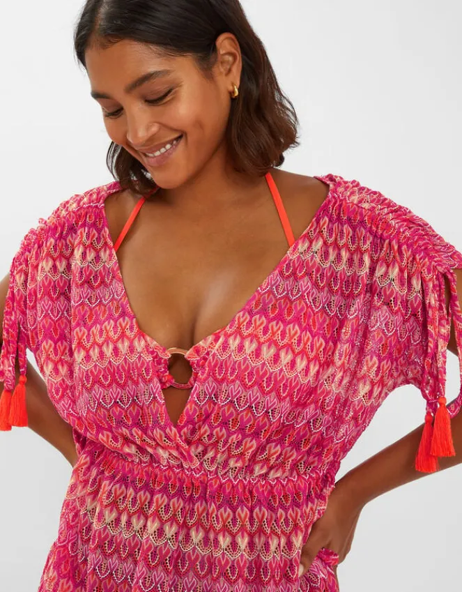 Accessorize Crochet Mini Kaftan Multi