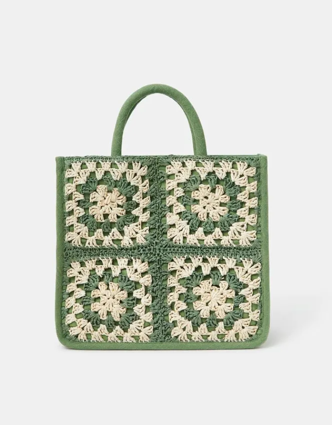 Accessorize Crochet Raffia Handbag