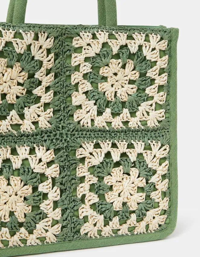 Accessorize Crochet Raffia Handbag