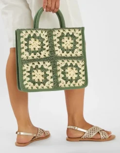Accessorize Crochet Raffia Handbag