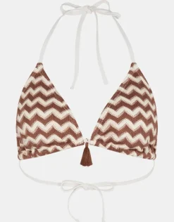 Accessorize Crochet Tassel Bikini Top Natural
