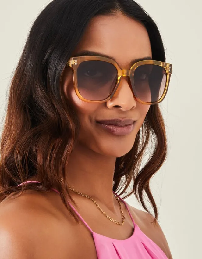 Accessorize Crystal Large Square Sunglasses