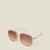 Accessorize Crystal Metal Square Sunglasses