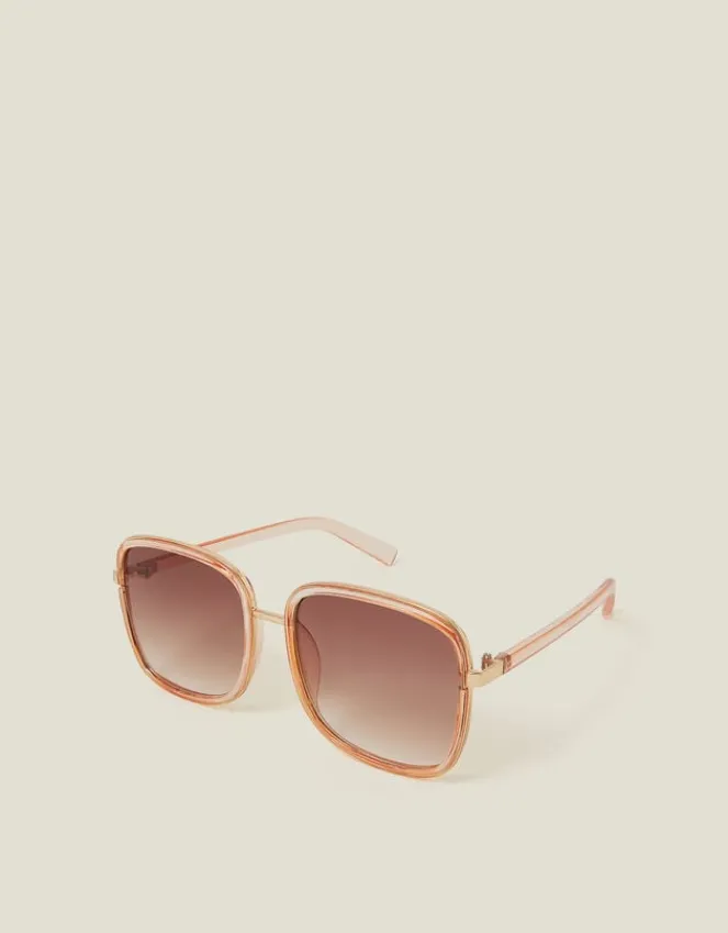 Accessorize Crystal Metal Square Sunglasses