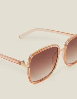 Accessorize Crystal Metal Square Sunglasses