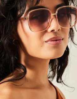 Accessorize Crystal Metal Square Sunglasses